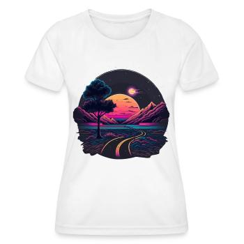 Soleil néon - T-shirt sport Femme - blanc - Devant - AI Model Female 172 dark (172cm)