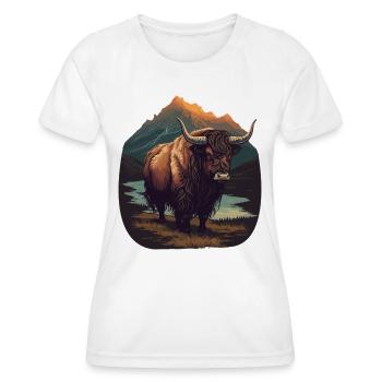 Taureau Yak - T-shirt sport Femme - blanc - Devant - AI Model Female 172 dark (172cm)
