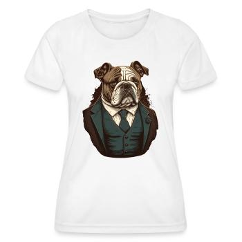 Bouledogue brun - T-shirt sport Femme - blanc - Devant - AI Model Female 172 dark (172cm)