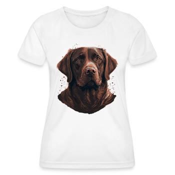Entzückender brauner Labrador Retriever - Frauen Funktions-T-Shirt - Weiß - Vorne - AI Model Female 172 dark (172cm)