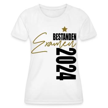Examen 2024 bestanden - Frauen Funktions-T-Shirt - Weiß - Vorne - AI Model Female 172 dark (172cm)