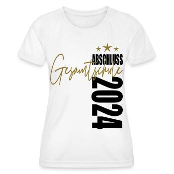 Abschluss 2024 Gesamtschule - Frauen Funktions-T-Shirt - Weiß - Vorne - AI Model Female 172 dark (172cm)