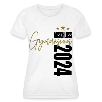 Abschluss Gymnasium 2024 - Frauen Funktions-T-Shirt - Weiß - Vorne - AI Model Female 172 dark (172cm)