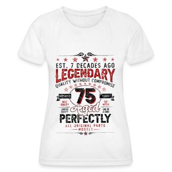Vintage Legendary - Aged perfectly 75th birthday - Women's Functional T-Shirt - white - Front - AI Model Female 172 dark (172cm)
