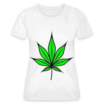 Hemp Leaf Weed Hemp Symbol - Women's Functional T-Shirt - white - Front - AI Model Female 172 dark (172cm)
