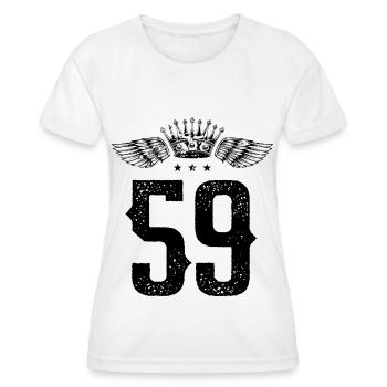 59 Zahl Krone - Frauen Funktions-T-Shirt - Weiß - Vorne - AI Model Female 172 dark (172cm)