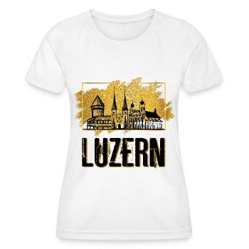 Lucerne Suisse Ville Skyline Home Amour Or - T-shirt sport Femme - blanc - Devant - AI Model Female 172 dark (172cm)