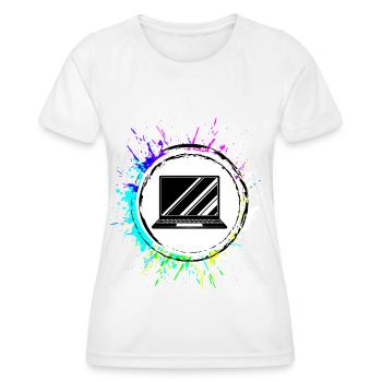 Icône d’ordinateur portable coloré - T-shirt sport Femme - blanc - Devant - AI Model Female 172 dark (172cm)