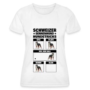 Großer Schweizer Sennenhund Hundetricks - Frauen Funktions-T-Shirt - Weiß - Vorne - AI Model Female 172 dark (172cm)