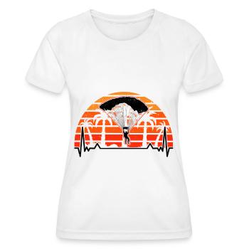 Fallschirmspringer Herzschlag Fallmschirm Skydive - Frauen Funktions-T-Shirt - Weiß - Vorne - AI Model Female 172 dark (172cm)