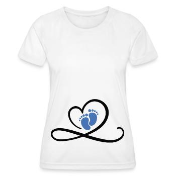 Grossesse Bébé Garçon - T-shirt sport Femme - blanc - Devant - AI Model Female 172 dark (172cm)