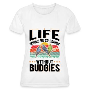 Budgerigar Cadeau Welli Perruche - T-shirt sport Femme - blanc - Devant - AI Model Female 172 dark (172cm)