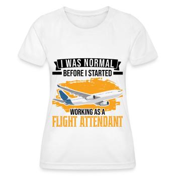 Flight Attendant Gift Flight Attendant - Women's Functional T-Shirt - white - Front - AI Model Female 172 dark (172cm)