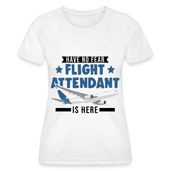 Flight Attendant Gift Flight Attendant - Women's Functional T-Shirt - white - Front - AI Model Female 172 dark (172cm)