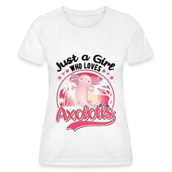 Juste une fille qui aime Axolotls Tail Lurch - T-shirt sport Femme - blanc - Devant - AI Model Female 172 dark (172cm)