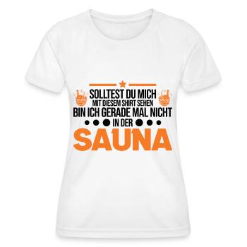 Sauna Shirt Saunieren Saunagänger - Frauen Funktions-T-Shirt - Weiß - Vorne - AI Model Female 172 dark (172cm)