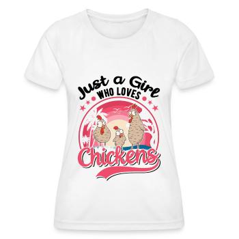 Poulailler Chicken Girls - T-shirt sport Femme - blanc - Devant - AI Model Female 172 dark (172cm)