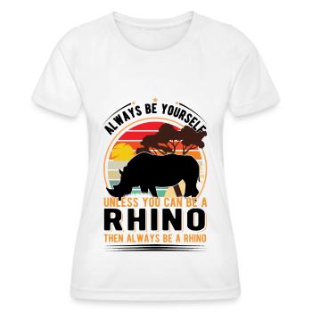 Nashorn Geschenk Rhino - Frauen Funktions-T-Shirt - Weiß - Vorne - AI Model Female 172 dark (172cm)