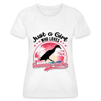 Running Girls Running Duck Bottle Duck - Women's Functional T-Shirt - white - Front - AI Model Female 172 dark (172cm)