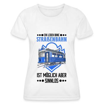Straßenbahn Geschenk Straßenbahnfahrer Tram S-Bahn - Frauen Funktions-T-Shirt - Weiß - Vorne - AI Model Female 172 dark (172cm)