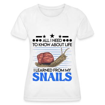 Schnecke Geschenk Weinbergschnecke - Frauen Funktions-T-Shirt - Weiß - Vorne - AI Model Female 172 dark (172cm)