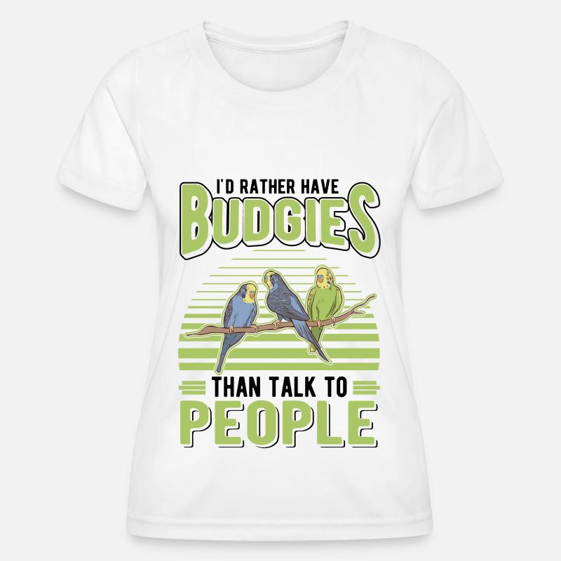 Budgerigar Gift Welli Parakeet - Women's Functional T-Shirt - white