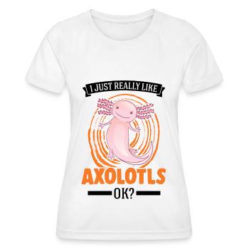 J’aime vraiment Axolotls, ok Tail Lurch - T-shirt sport Femme - blanc - Devant - AI Model Female 172 dark (172cm)