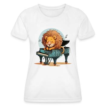 Musical Lion - T-shirt sport Femme - blanc - Devant - AI Model Female 172 dark (172cm)