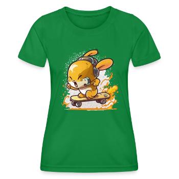 Kaninchen reiten - Frauen Funktions-T-Shirt - Kelly Green - Vorne - AI Model Female 172 dark (172cm)