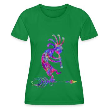 Native American Kokopelli With Feather 2 - T-shirt sport Femme - vert - Devant - AI Model Female 172 dark (172cm)
