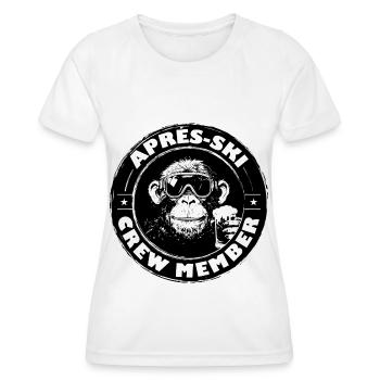 Affe Apres Ski Team Spruch - Frauen Funktions-T-Shirt - Weiß - Vorne - AI Model Female 172 dark (172cm)