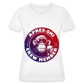 Affe Apres Ski Team Spruch Bunt - Frauen Funktions-T-Shirt - Weiß - Vorne - AI Model Female 172 dark (172cm)