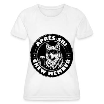 Wolf Apres Ski Team Spruch - Frauen Funktions-T-Shirt - Weiß - Vorne - AI Model Female 172 dark (172cm)