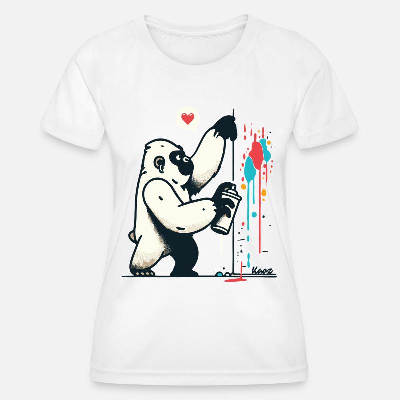 Graffiti gorilla with spray can - Women's Functional T-Shirt - white