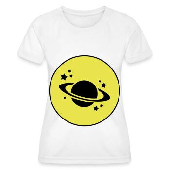 Icône Saturne - T-shirt sport Femme - blanc - Devant - AI Model Female 172 dark (172cm)