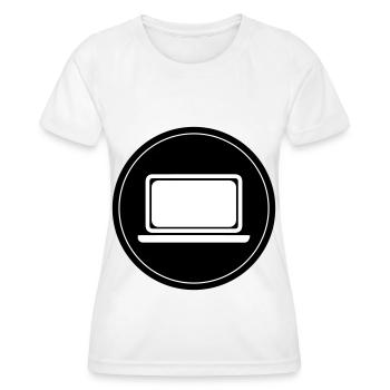 Ordinateur portable Pc Office - T-shirt sport Femme - blanc - Devant - AI Model Female 172 dark (172cm)