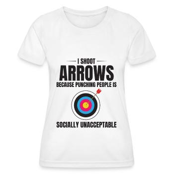 Tir à l’arc Cibles Archer Bullseye Tir Sport - T-shirt sport Femme - blanc - Devant - AI Model Female 172 dark (172cm)