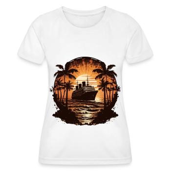 Cruise Ship Retro Vintage - Women's Functional T-Shirt - white - Front - AI Model Female 172 dark (172cm)