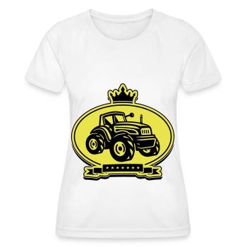 Traktor Landwirt Silhouette Trekker - Frauen Funktions-T-Shirt - Weiß - Vorne - AI Model Female 172 dark (172cm)