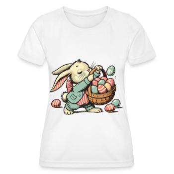 Vintage Easter Bunny with Easter Eggs - Easter Shirt - Women's Functional T-Shirt - white - Front - AI Model Female 172 dark (172cm)
