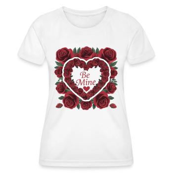 Coeur de rose Saint-Valentin - T-shirt sport Femme - blanc - Devant - AI Model Female 172 dark (172cm)