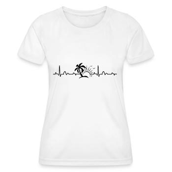 Heartbeat vacances rythme cardiaque vacances soleil palme lac - T-shirt sport Femme - blanc - Devant - AI Model Female 172 dark (172cm)
