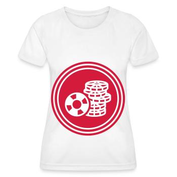 Icône de jeton de poker - T-shirt sport Femme - blanc - Devant - AI Model Female 172 dark (172cm)
