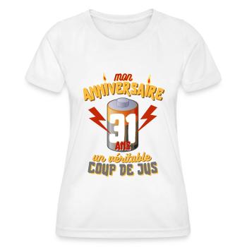 Cadeau Homme électricien anniversaire 31 ans - T-shirt sport Femme - blanc - Devant - AI Model Female 172 dark (172cm)