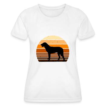 Cao De Castro Laboreiro Dog Silhouette Retro Sun - T-shirt sport Femme - blanc - Devant - AI Model Female 172 dark (172cm)