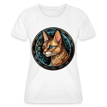 Chausie Katzenrasse Aquarellglas - Frauen Funktions-T-Shirt - Weiß - Vorne - AI Model Female 172 dark (172cm)