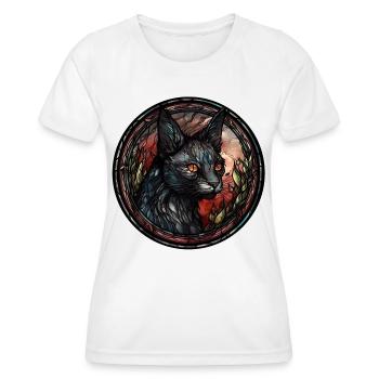 Lykoi Katzenrasse Aquarellglas - Frauen Funktions-T-Shirt - Weiß - Vorne - AI Model Female 172 dark (172cm)