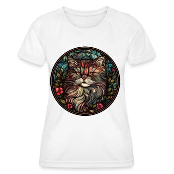 Ragamuffin Katzenrasse Aquarellglas - Frauen Funktions-T-Shirt - Weiß - Vorne - AI Model Female 172 dark (172cm)