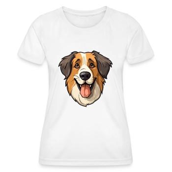 Georgischer Schäferhund Rasse Karikatur Kawaii Illustr - Frauen Funktions-T-Shirt - Weiß - Vorne - AI Model Female 172 dark (172cm)