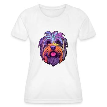 Skye Terrier chien race dessin animé Kawaii Illustration - T-shirt sport Femme - blanc - Devant - AI Model Female 172 dark (172cm)